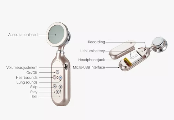 Stéthoscope sans fil numérique d'Usb intelligent de Bluetooth de dispositifs médicaux à la maison professionnels