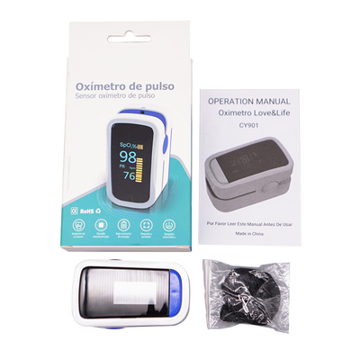 L'oxymètre d'impulsion d'agrafe de doigt montrent quatre la chaîne 70%-100% de mesure de la couleur OLED SpO2